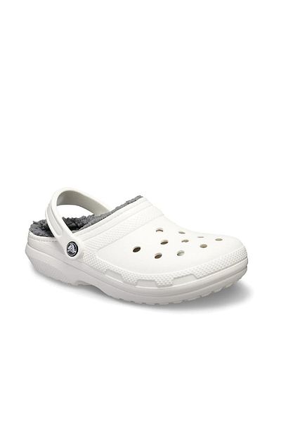 Crocs 203591 Κλασική επένδυση Clog Λευκό Γκρι