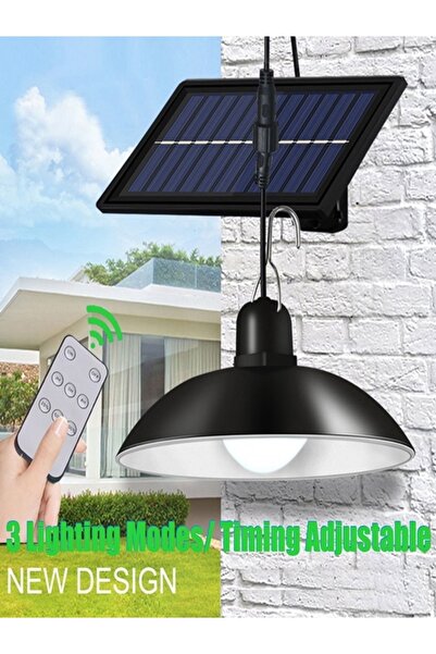 gaman 2023 Model Güneş Enerjili Çardak Bahçe Aydınlatması Kablolu 2 Ampül Sol...