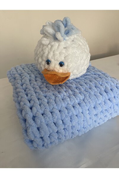 Hanımeller Uyku Arkadaşlı Örme Bebek Battaniyesi