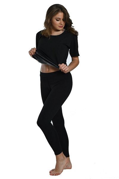 Sistina Комплект от термо потник и чорапогащник за сауна Just Wear Black за жени