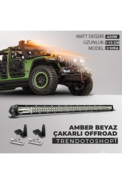 C9 420w 115 Cm Çift Sıra 5 Modlu Turuncu Beyaz Off Road Led Bar