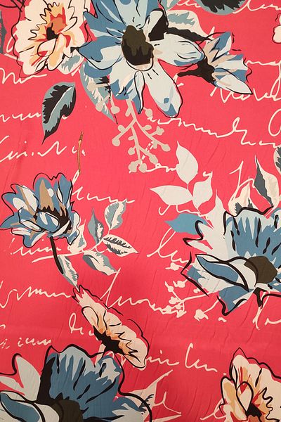 SARDO KUMAŞ Watercolor Flower Pattern Satin Fabric Width 1.50 Cm Double Width