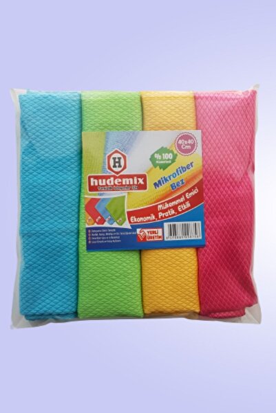 hudemix Mikrofiber Petek Dokulu Temizlik Bezi 40x40 *4 Adet