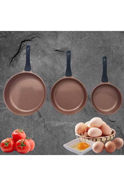 ThermoAD Rose Gold 3-Piece Aluminum Cast Pan Set