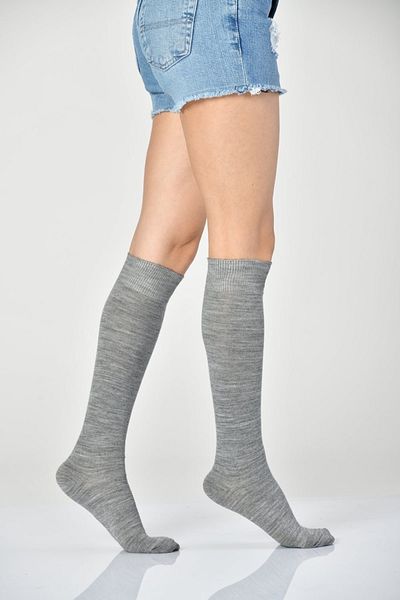 Moda1001 3 Pack Women's Wool Knee Socks - Gray