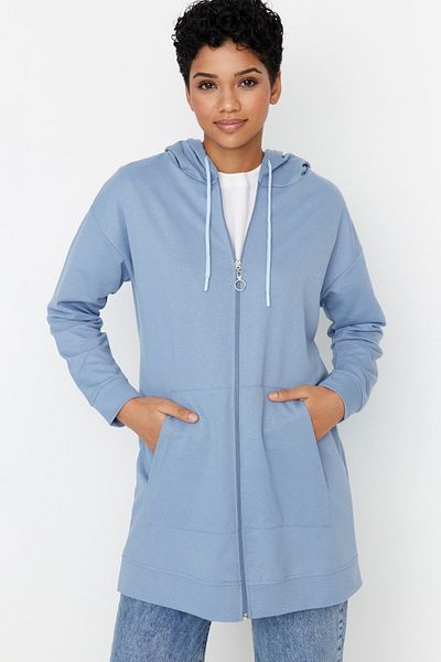Trendyol Modest Sweatshirt - Blau - Oversized