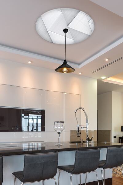 Decorita ثريا زجاجية منقوشة فضية مقاس 50 سم