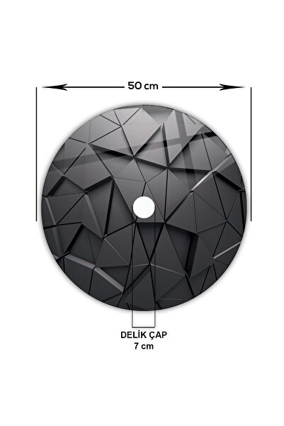 Decorita Cam Avize Göbeği | Antrasit Kristal | Çap50cm