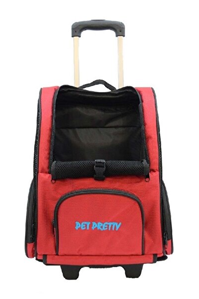 Pet Pretty Kırmızı Kedi Köpek Çekçekli Sırt Taşıma Çantası