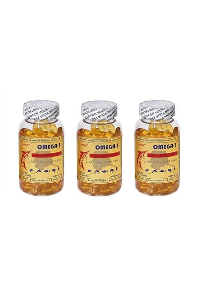 Mnk Omega 3 Fish Oil - 3 Pieces of 100 Softgels, Total 300 Softgels