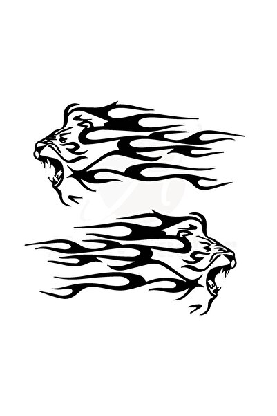 Akçay Sticker Aslan Sticker Lion Sticker Oto Sticker Araba Sticker Sağ Sol Ta...
