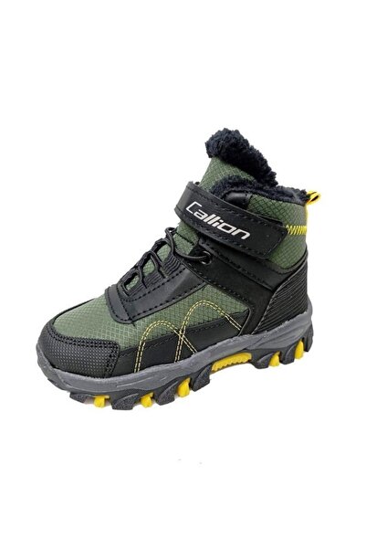 Callion 06p Deri Çocuk Sneakers Bot Haki Siyah Sarı