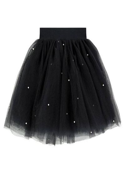 nsmkidslife Fusta tutu scurtă cu detalii perle pentru fetiță, fustă mini tutu pentru organizare pentru ocazii speciale