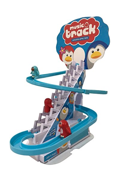 oyuncak sepetim Işıklı Müzikli Penguen Dön Dolaş Oyunu Merdivenden Çıkıp Kaydıraktan Kayan Penguenler
