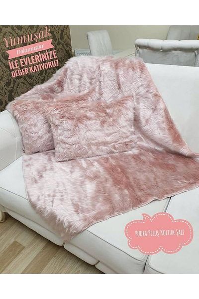 Paris Life Plush Sofa Throw - Powder