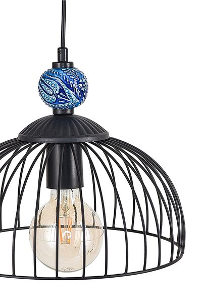 DEDE Decorative Blue Tiled Pendant Lamp Black Chandelier