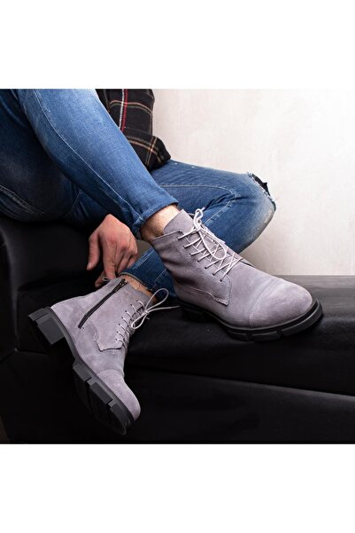 İBAY 206 Dynamıc Gri Suet Erkek Deri Günlük Ayakkabı