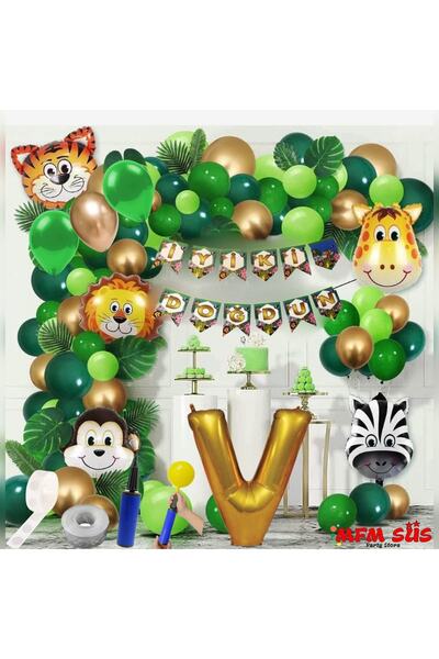 MFM Σετ μπαλονιών με αλυσίδα πολυτελείας με θέμα το Safari, μεγάλου μεγέθους ...