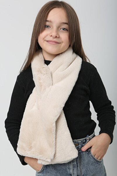 MARBERRY Beige Plush Children's Neck Collar - Soft Texture