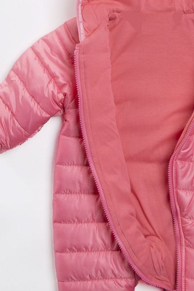 PODİUM GİYİM New Baby Pink Winter Footed Zipper Hooded Cosmonaut Jumpsuit