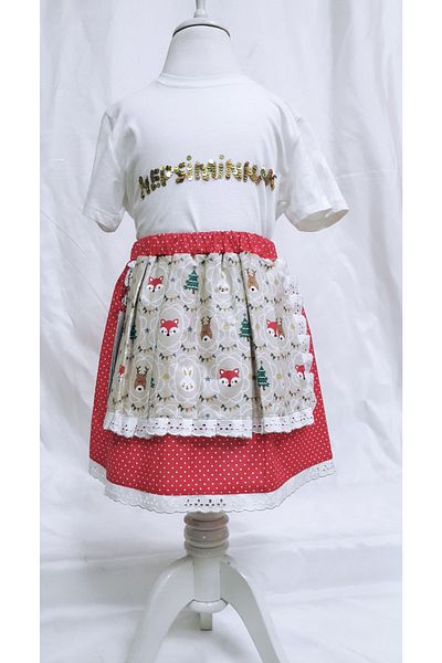 HEPSİMİNNAK Girl's Deer Themed New Year Skirt Christmas