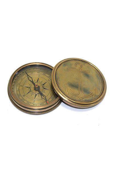 keyfimshop Antique Brass Sailor Work Compass with Anchor