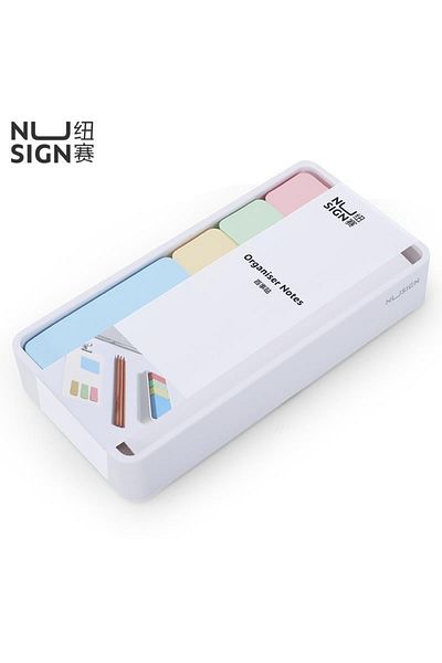 Deli Nusign Sticky Notes Plastic Adhesive Note Paper Set 4 Colors Ns-116