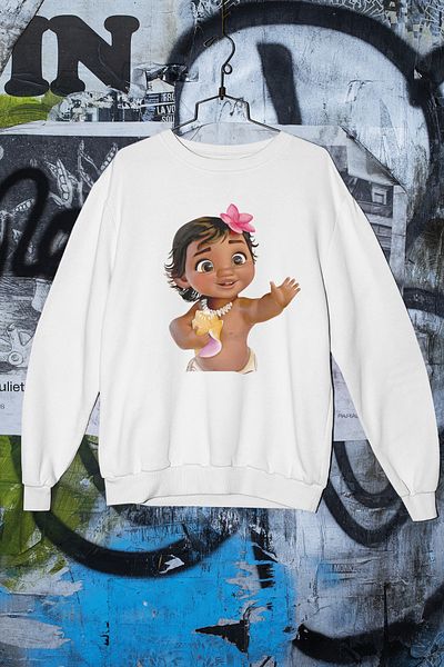 SUNFREE Unisex Moana εμπριμέ φούτερ Oversize