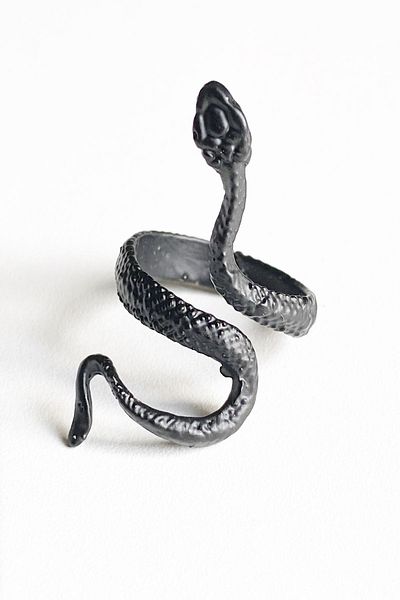 axexuar Thin Snake Model Black Adjustable Men Women Ring Wedding Ring