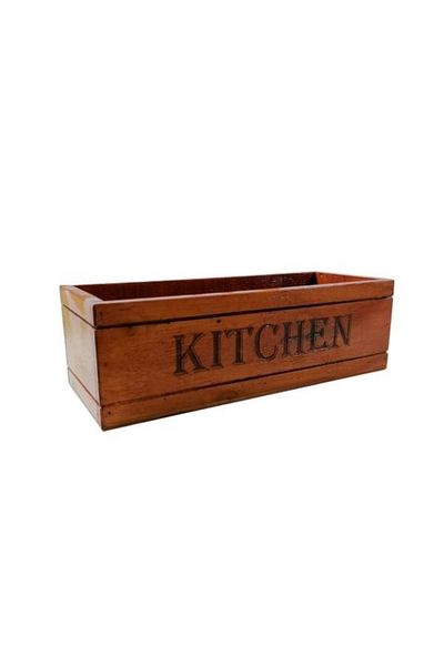 t tun's woods Kitchen Written Beech Wooden Kitchen Organizer - 29X11 cm Width, 9 cm Height