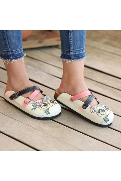 azizsahinshoes Noctua Owl γυναικείες παντόφλες Sabo Cross 5402