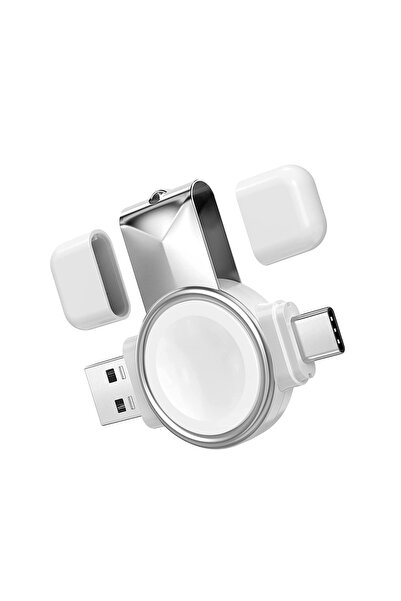 Microcase Apple Watch Se 2022 41mm - 45mm 2in1 Type-c&usb Manyetik Şarj Aygıt...