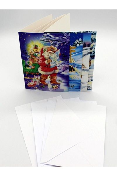 KESKİN COLOR Gilded New Year Card with 2 Envelopes No:2900212-99 (Pack of 8)