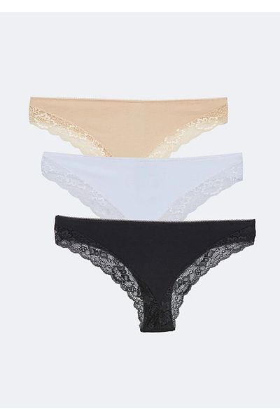 LC Waikiki Brazilian Lace Detailed 3-Piece Panties Set