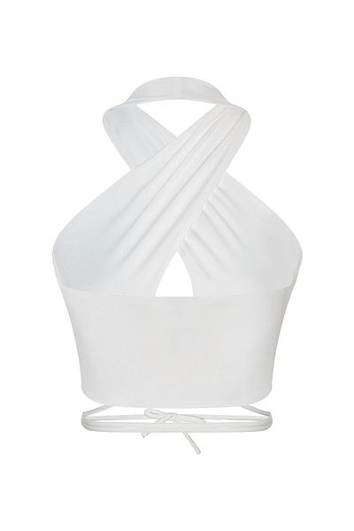 khar Λευκό Lina Crop Top