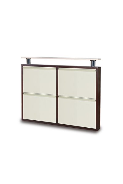 KASER Kahve Krem 2+2 Metal Ayakkabılık