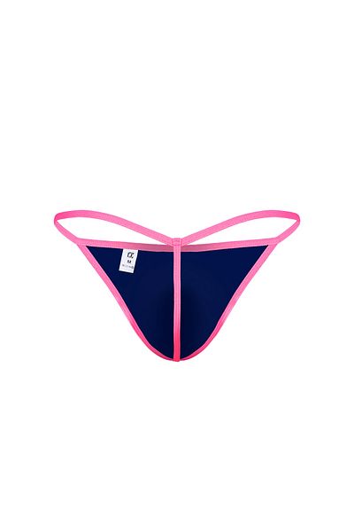 darkzone Neon Elastic Patterned Navy Blue Men's Thong