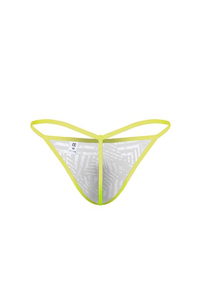 darkzone Neon Elastic Striped Patterned Black Men's Thong