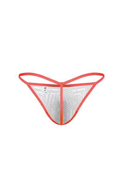 darkzone Neon Elastic Striped Patterned Black Men's Thong