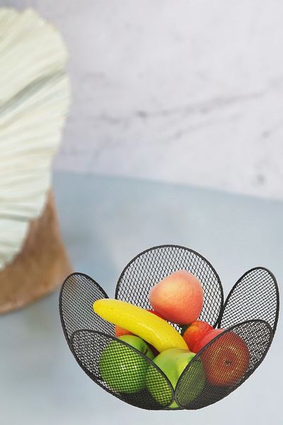 VENON Black Flower Fruit Basket - Design Home