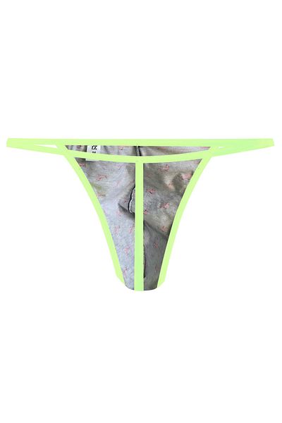 darkzone Neon Elastic Dog Patterned Navy Blue Men's Thong