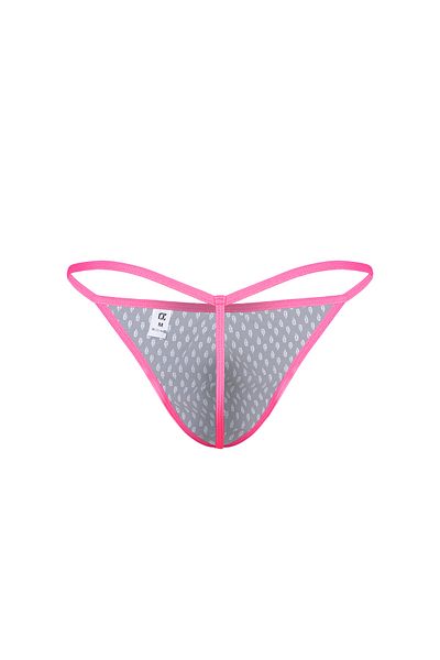 darkzone Neon Elastic Leaf Patterned Navy Blue Men's Thong