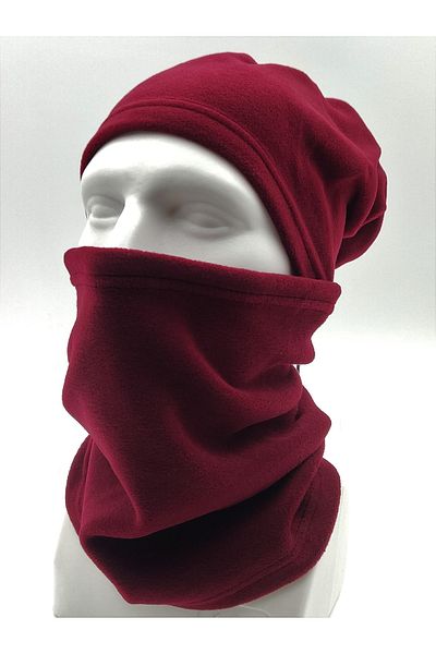 AXE SPORTSWEAR Set of 2 Drawstring Thermal Fleece Neck Collar that Can Become a Winter Hat and Beret