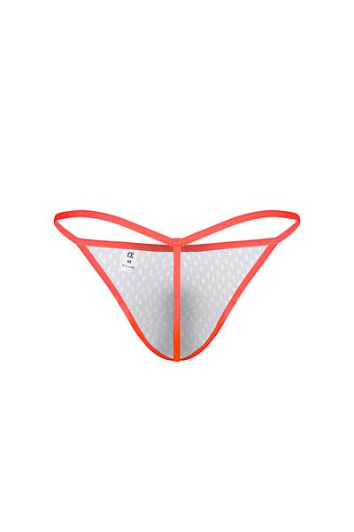 darkzone Neon Elastic Leaf Patterned Navy Blue Men's Thong