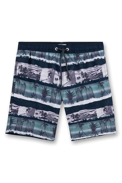 Sanetta Badeshorts - Blau - Animal Print