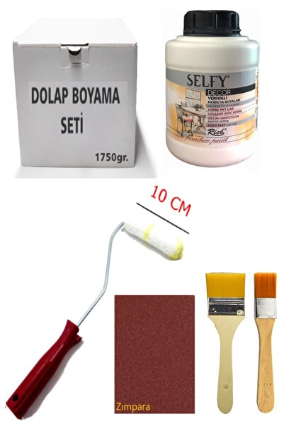okulima Rich Selfy Decor Beyaz Kendinden Vernikli Boya 1750 Gr Dolap Boyama Seti