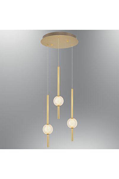 Özcan Aydınlatma 4133-3a-03 Pearl 3'lü Sarkıt Avize Sarı