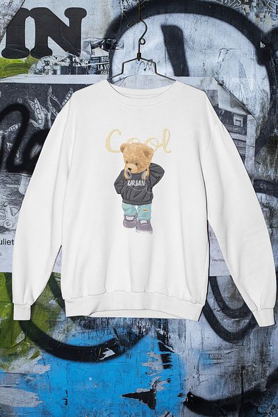 SUNFREE Unisex Cool Teddy εμπριμέ φούτερ oversize