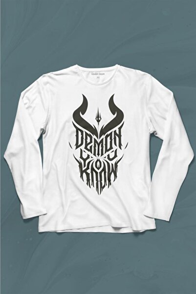 Kendim Seçtim Demon You Know Devil Gothic Grunge Rock Majica dugih rukava Šta...