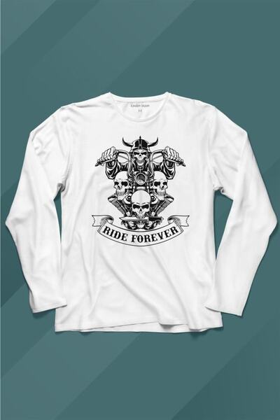Kendim Seçtim Tricou cu mânecă lungă Motocicletă Ride Forever Tricou imprimat